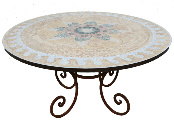 Table mosa&iuml;que de marbre sur pied Fou du Roi