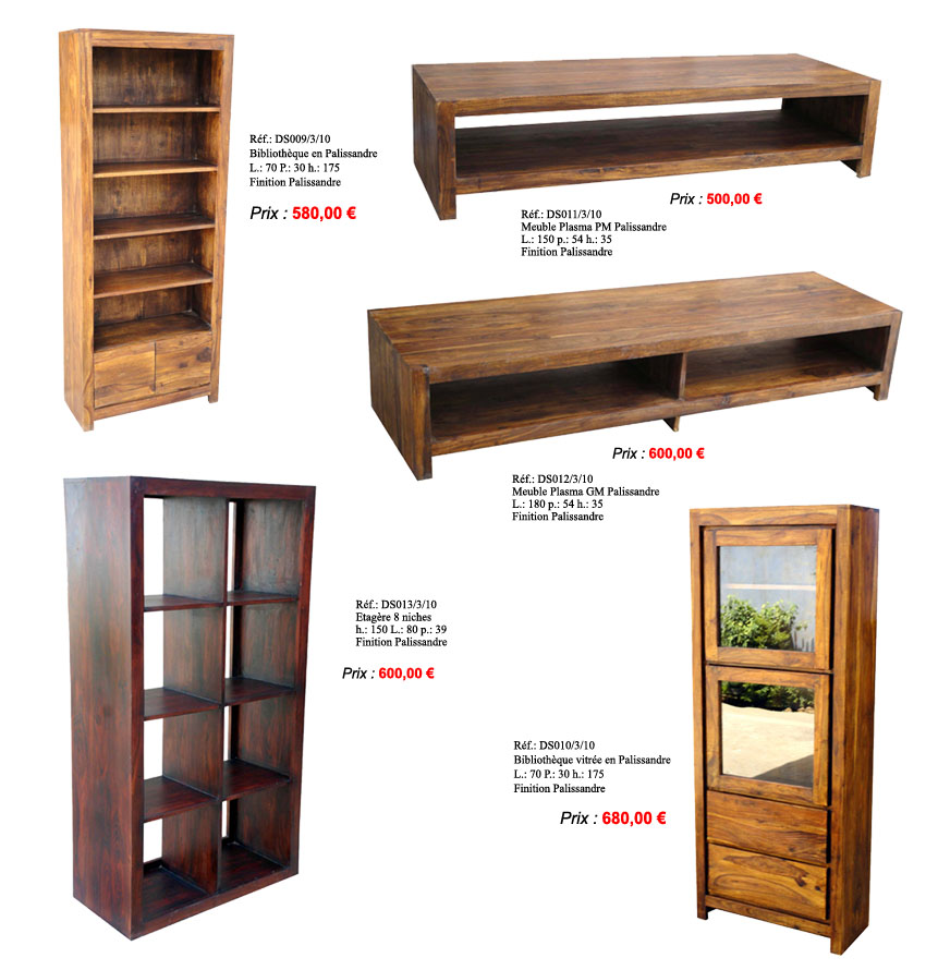 Table chaise buffet bahut plasmaTV en palissandre sheesham indien