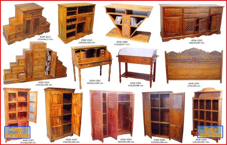 Biblioth&egrave;ques escaliers armoires consoles bureaux meubles d'angle buffet lit meuble TV palissandre sheesham