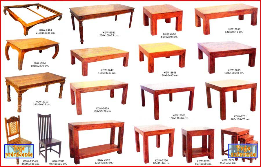 Table basse table &agrave; manger consoles Chaises palissandre sheesham