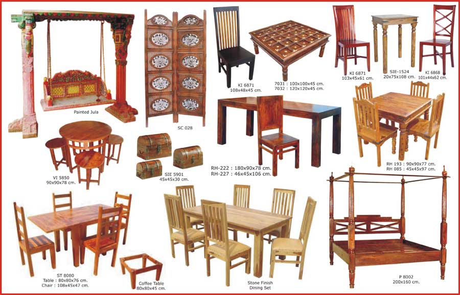 Table chaise buffet bahut plasmaTV en palissandre sheesham indien