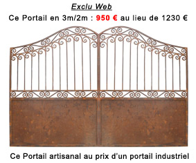 Portail en fer forg&eacute; artisanal