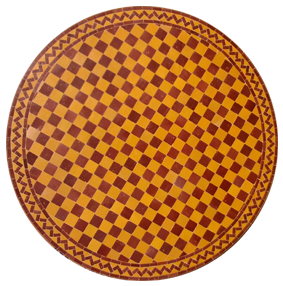 Motif Damier rouge et jaune frise indienne