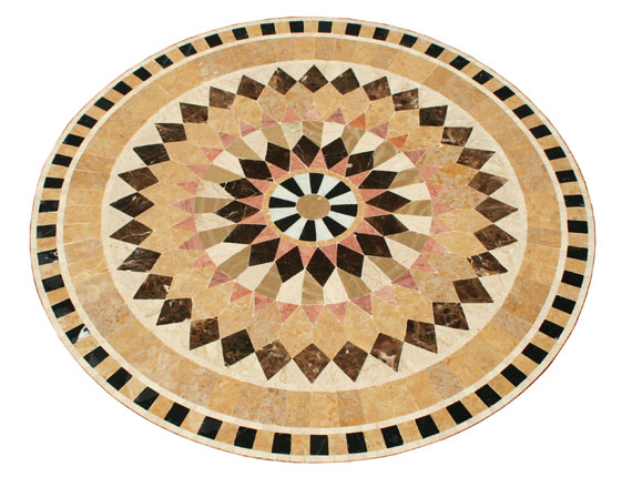 Plateau pour table Mosaïque de marbre motif "Florentine 11"