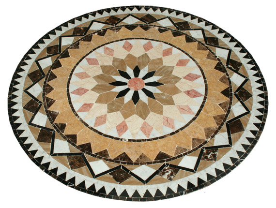 Plateau pour table Mosaïque de marbre motif "Florentine 16"