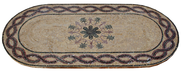 Table Mosaïque byzantine Motif "Fleur 1"