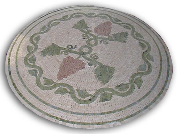 Plateau de table mosaïque de marbre Feurs 3 Raisins