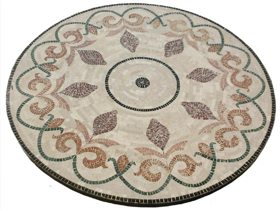 Plateau pour table mosaïque de marbre Fleur 5