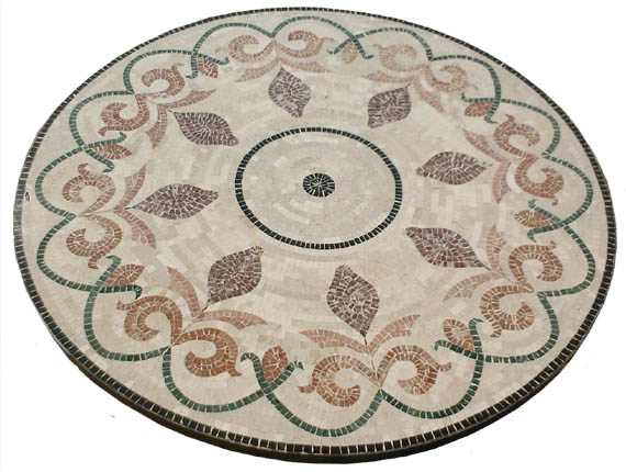 Plateau pour table Mosaïque de marbre Fleur 5