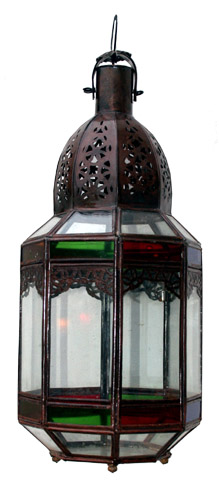 Lampe verre 8 côtés